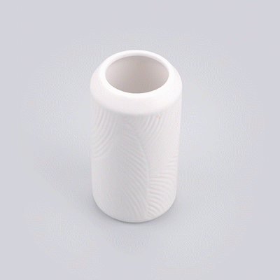Table Art White Ceramic Vintage Vase - 3 1/4'' x 3 1/4'' x 6'' - 1 count box