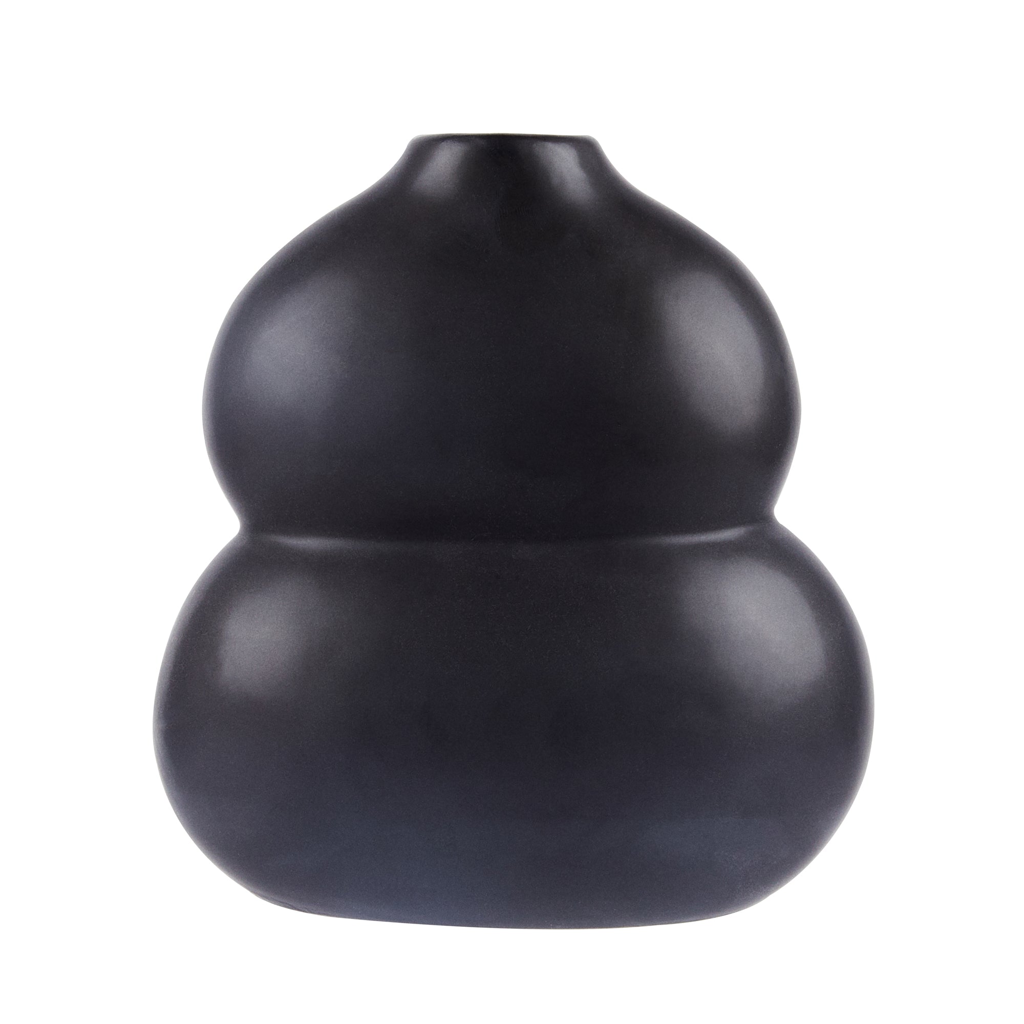 Table Art Black Ceramic Gourd Vase - 6 1/2'' x 4'' x 7'' - 1 count box