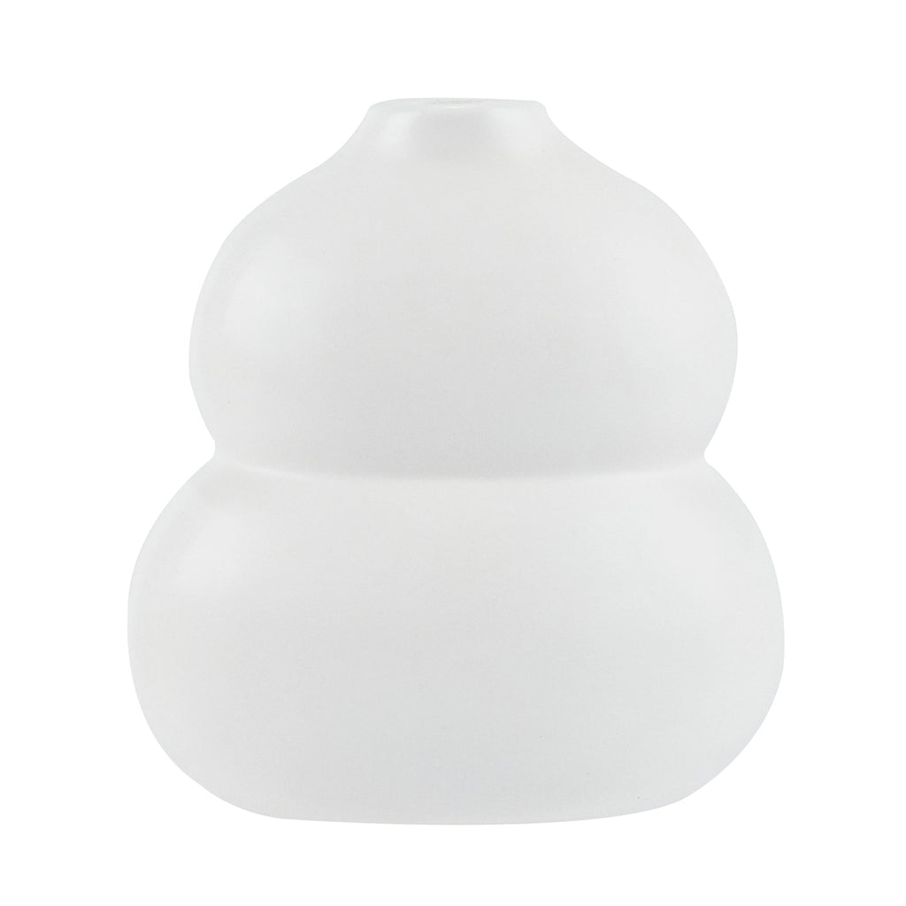 Table Art White Ceramic Gourd Vase - 6 1/2'' x 4'' x 7'' - 1 count box