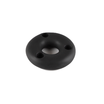 Table Art Black Ceramic Ring Vase - 6'' x 6'' x 1 3/4'' - 1 count box