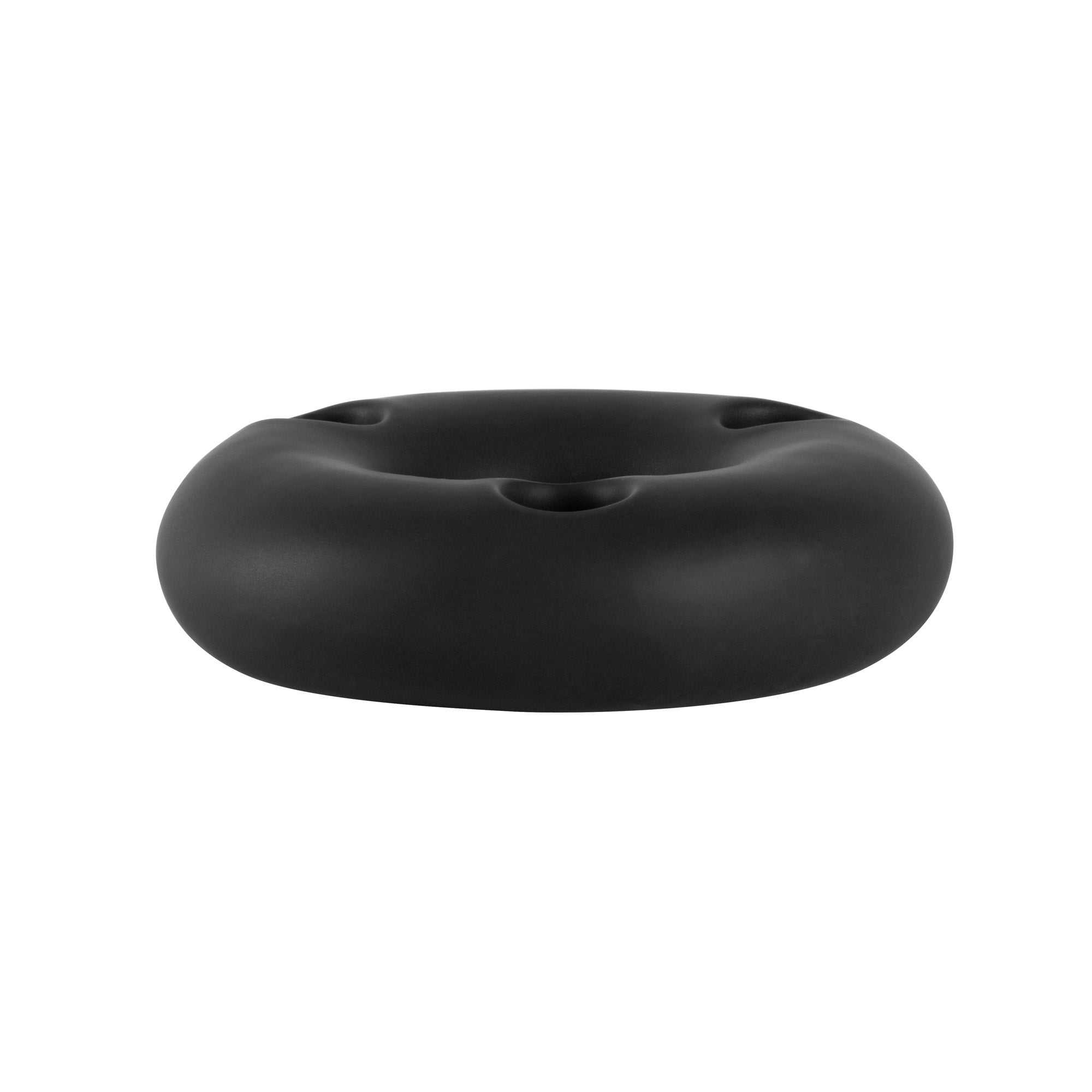 Table Art Black Ceramic Ring Vase - 6'' x 6'' x 1 3/4'' - 1 count box