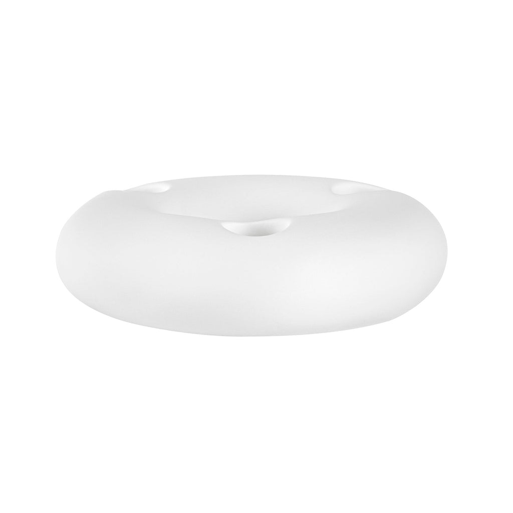 Table Art White Ceramic Ring Vase - 6'' x 6'' x 1 3/4'' - 1 count box