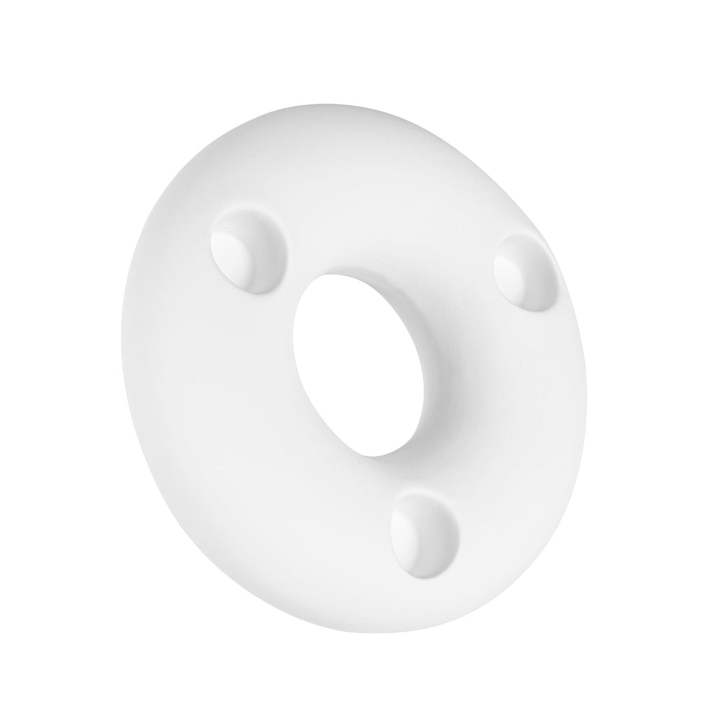 Table Art White Ceramic Ring Vase - 6'' x 6'' x 1 3/4'' - 1 count box