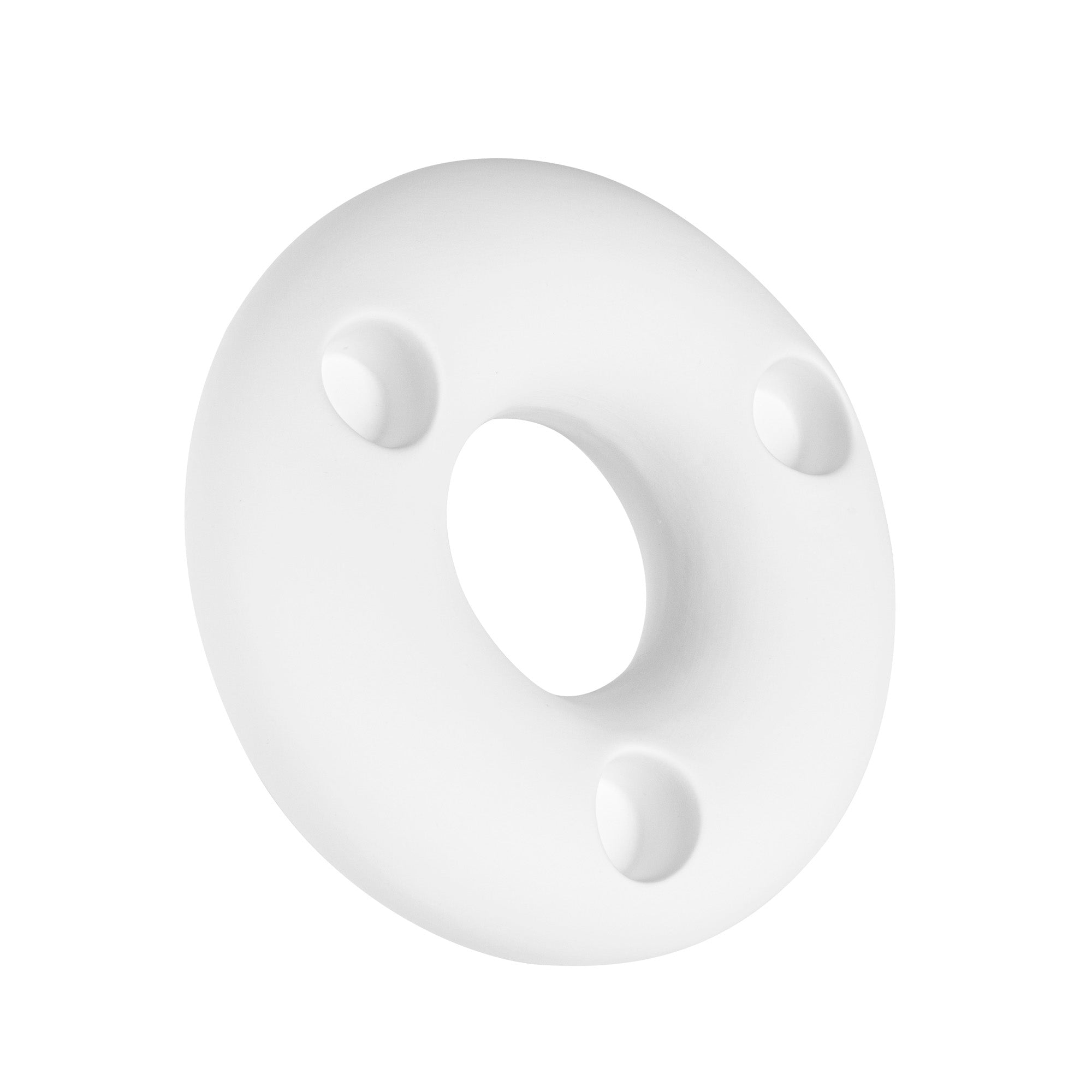 Table Art White Ceramic Ring Vase - 6'' x 6'' x 1 3/4'' - 1 count box
