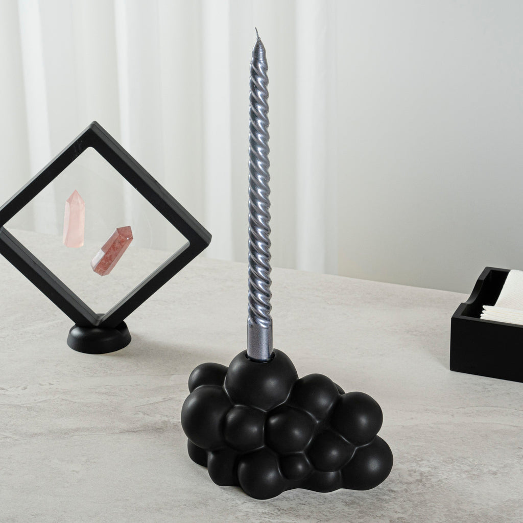 Table Art Black Ceramic Bubble Vase - 6 1/2'' x 4'' x 4'' - 1 count box