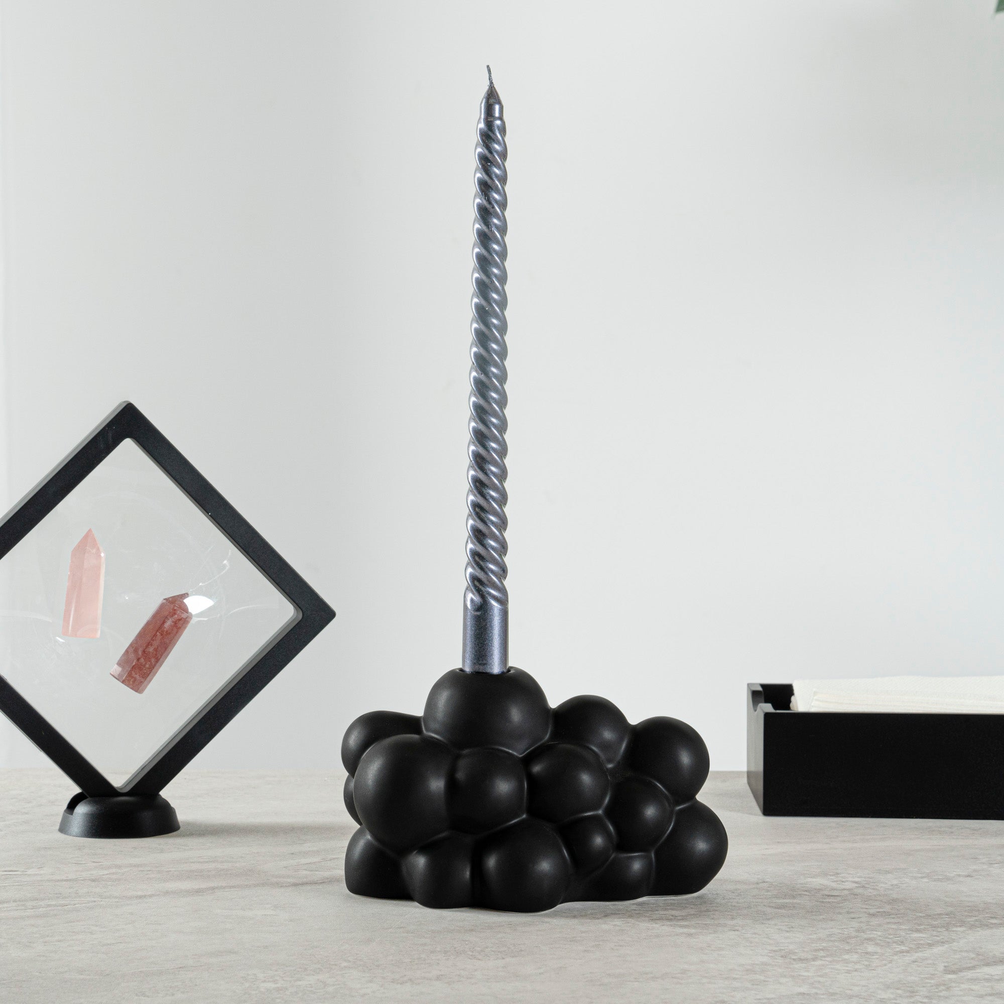 Table Art Black Ceramic Bubble Vase - 6 1/2'' x 4'' x 4'' - 1 count box