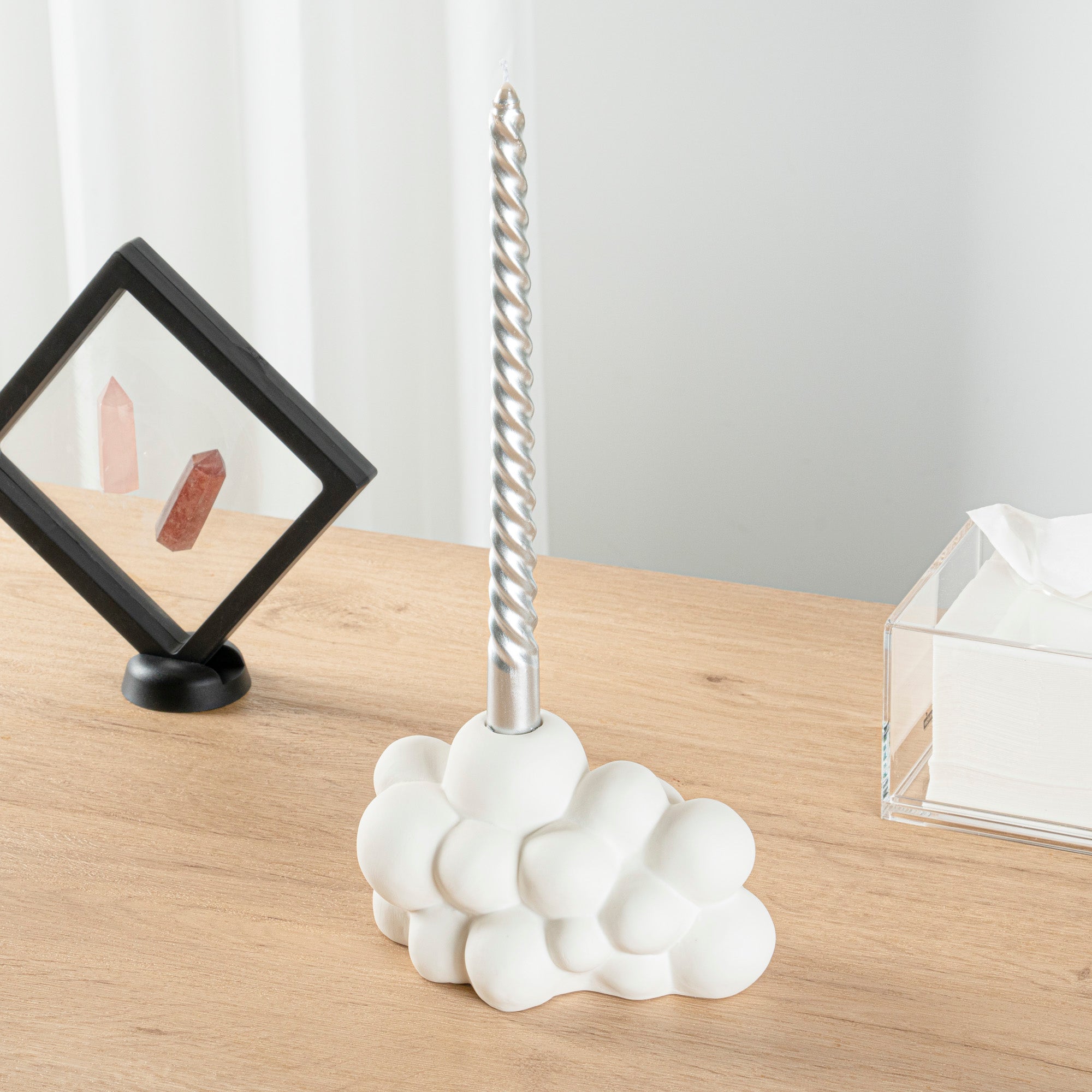 Table Art White Ceramic Bubble Vase - 6 1/2'' x 4'' x 4'' - 1 count box