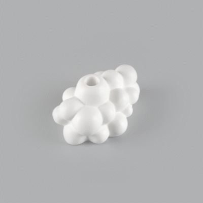 Table Art White Ceramic Bubble Vase - 6 1/2'' x 4'' x 4'' - 1 count box
