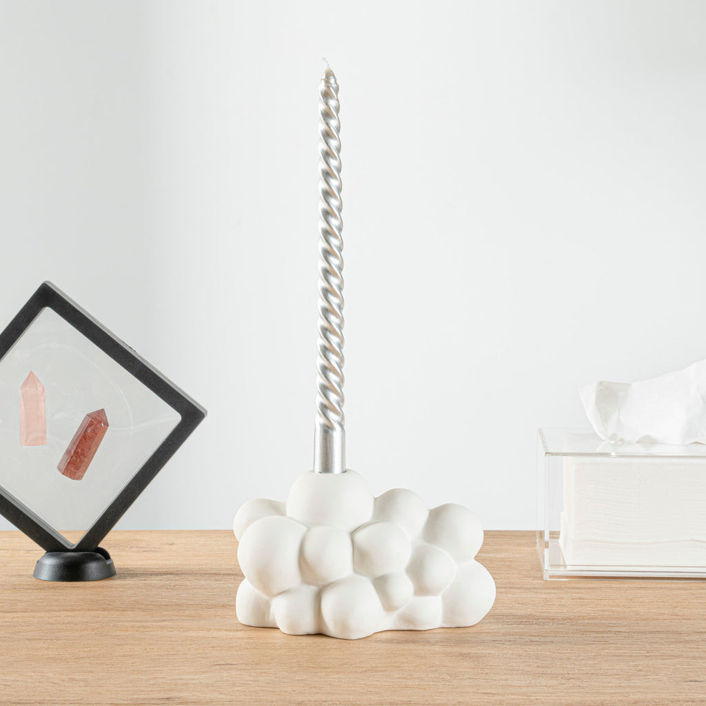 Table Art White Ceramic Bubble Vase - 6 1/2'' x 4'' x 4'' - 1 count box