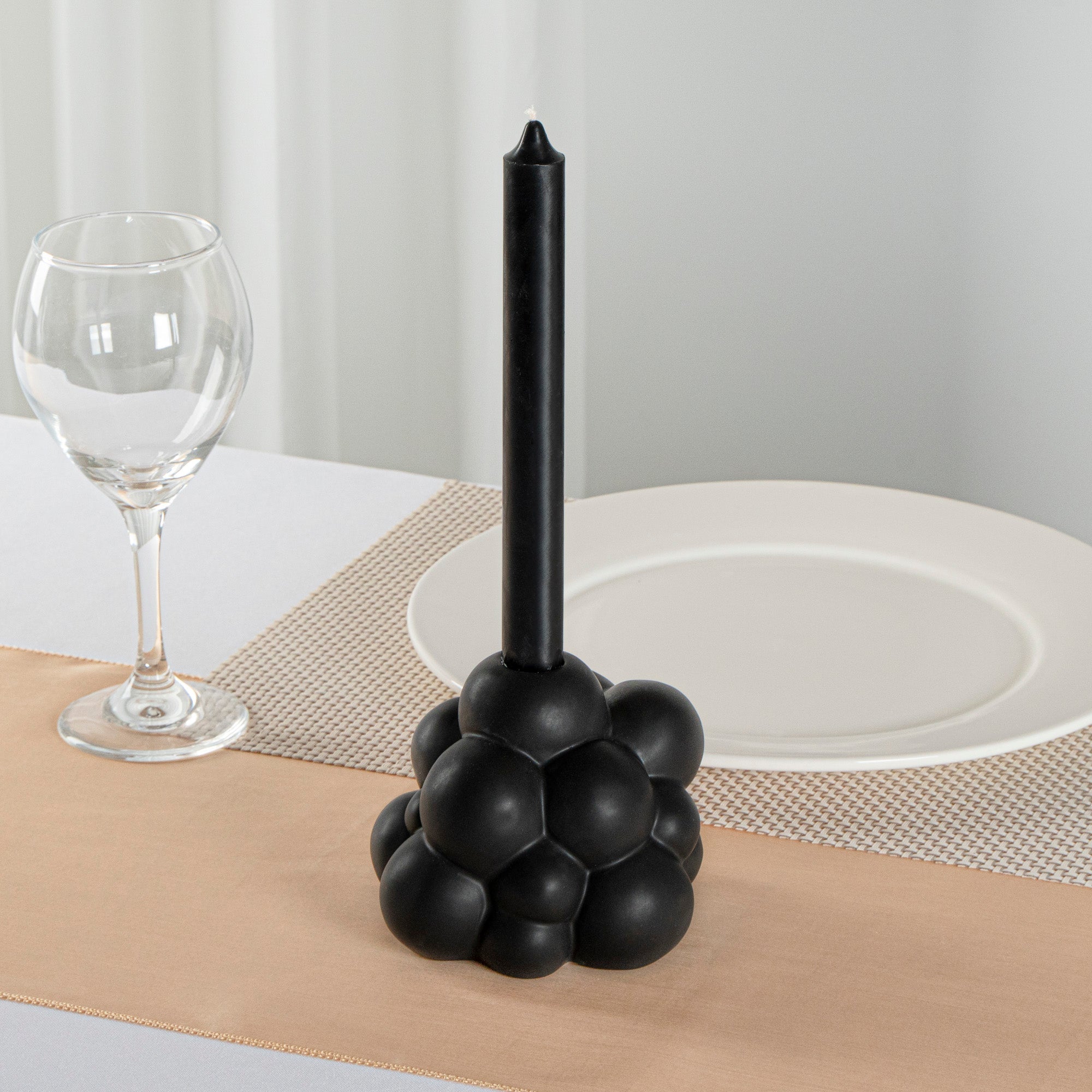 Table Art Black Ceramic Bubble Vase - 5'' x 5'' x 4 1/4'' - 1 count box