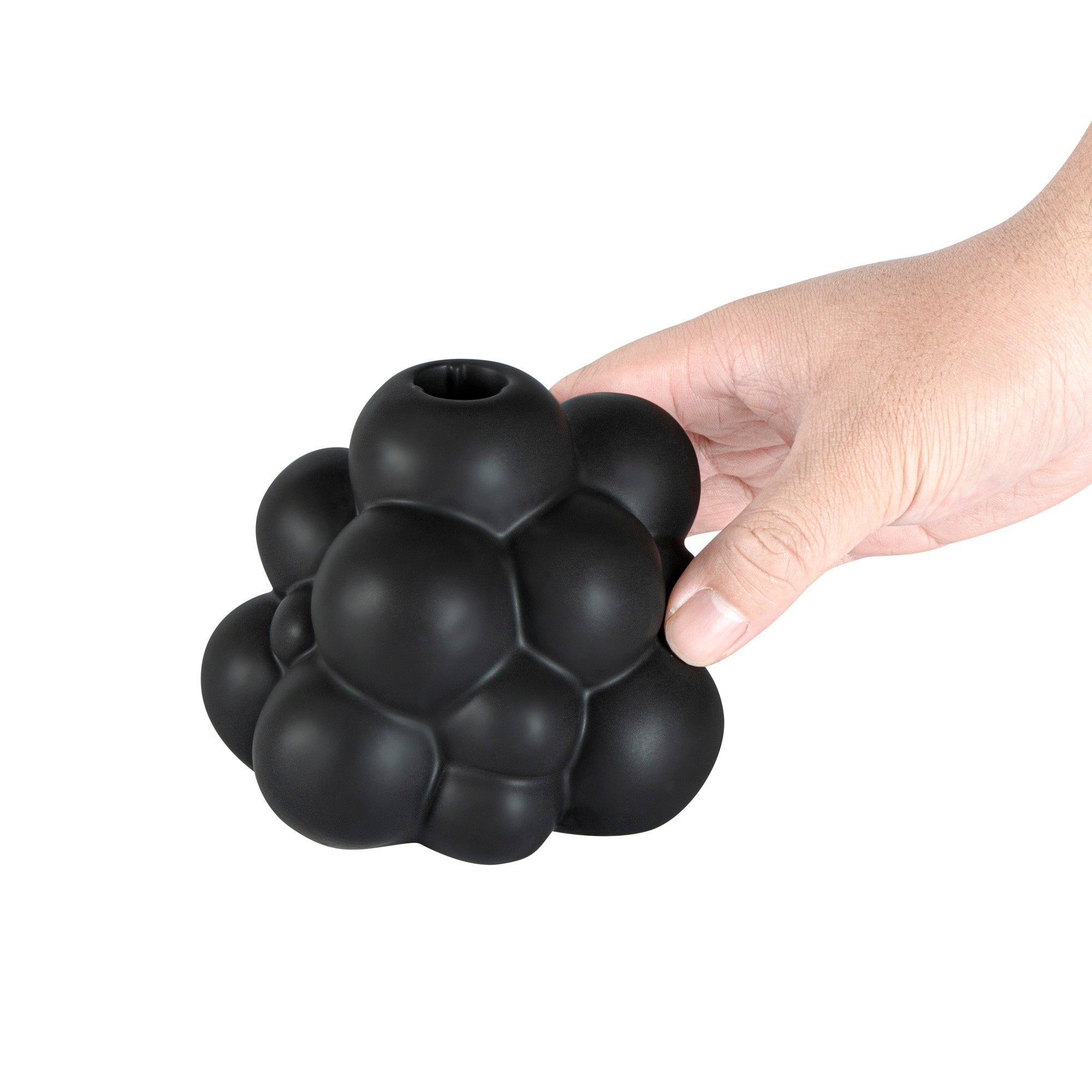 Table Art Black Ceramic Bubble Vase - 5'' x 5'' x 4 1/4'' - 1 count box
