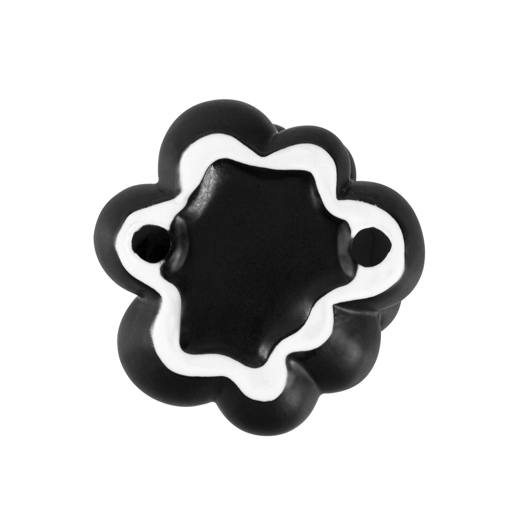 Table Art Black Ceramic Bubble Vase - 5'' x 5'' x 4 1/4'' - 1 count box