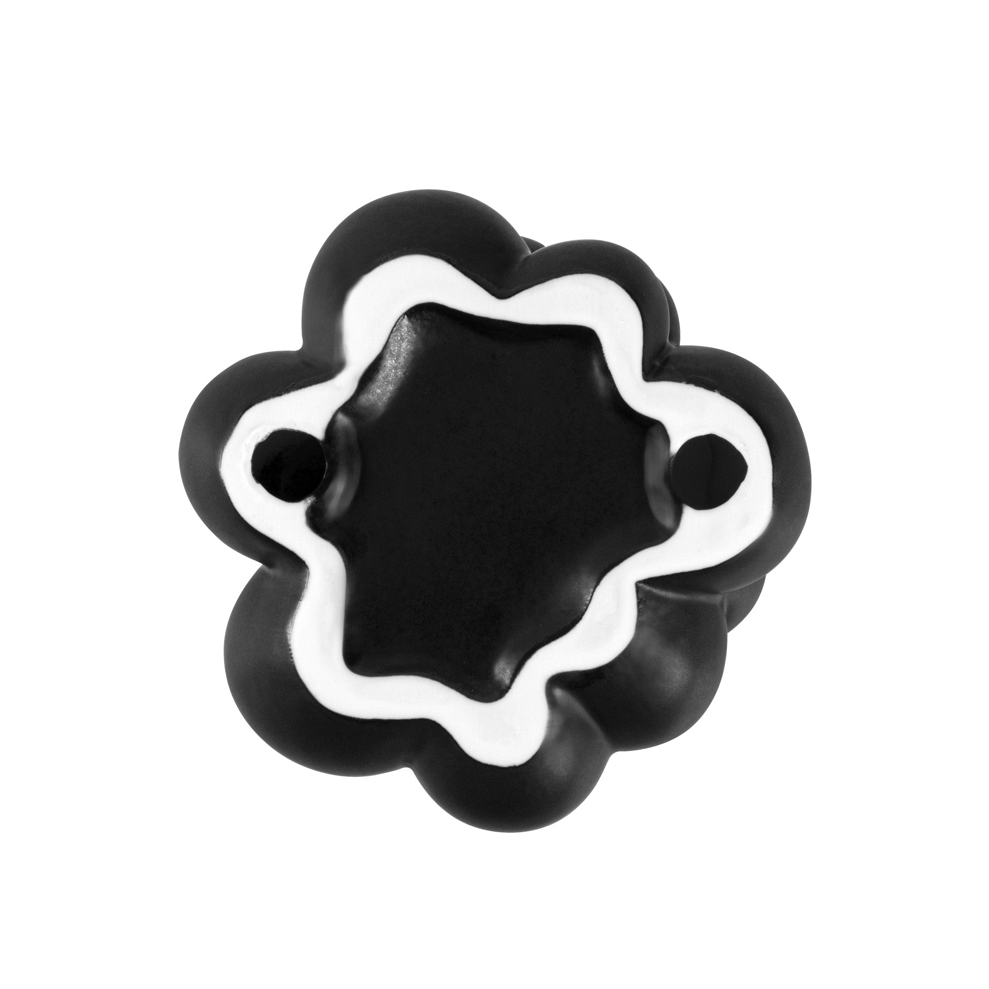 Table Art Black Ceramic Bubble Vase - 5'' x 5'' x 4 1/4'' - 1 count box