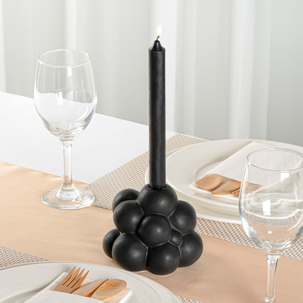 Table Art Black Ceramic Bubble Vase - 5'' x 5'' x 4 1/4'' - 1 count box