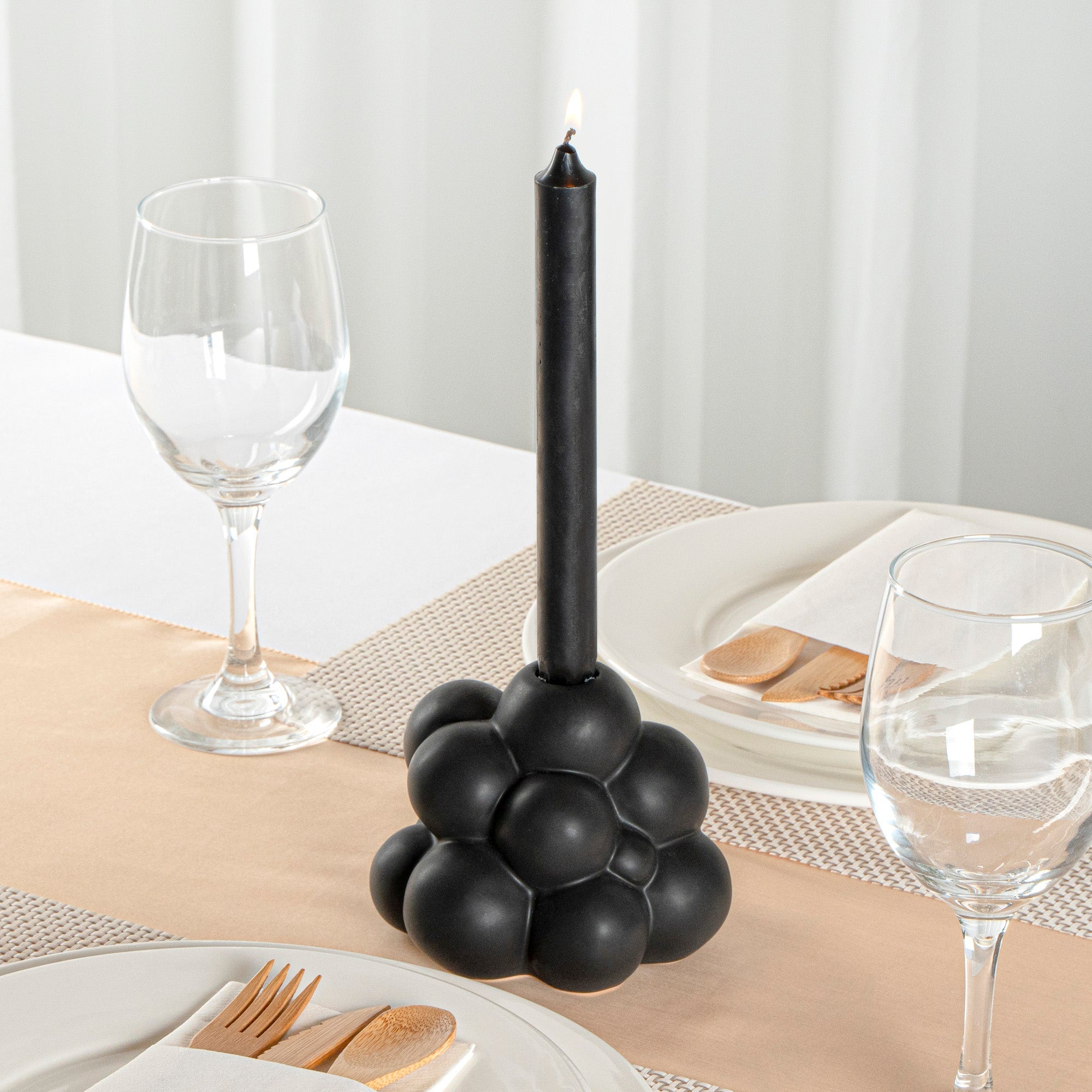 Table Art Black Ceramic Bubble Vase - 5'' x 5'' x 4 1/4'' - 1 count box