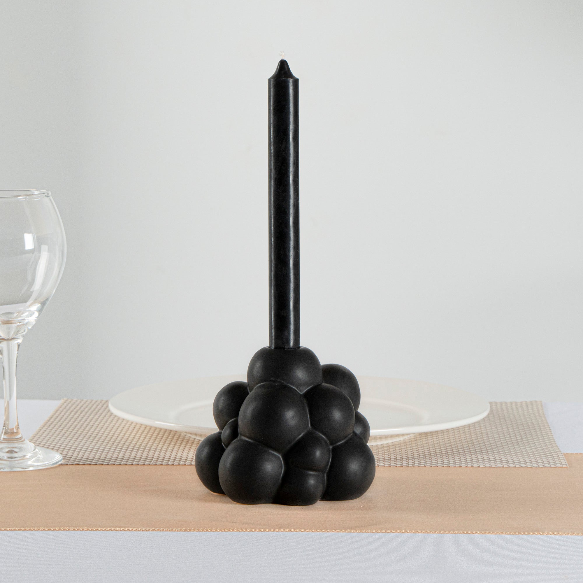 Table Art Black Ceramic Bubble Vase - 5'' x 5'' x 4 1/4'' - 1 count box