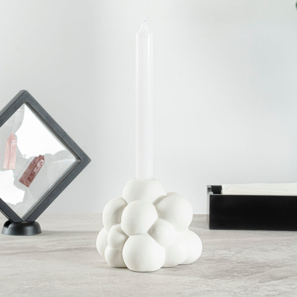 Table Art White Ceramic Bubble Vase - 5'' x 5'' x 4 1/4'' - 1 count box