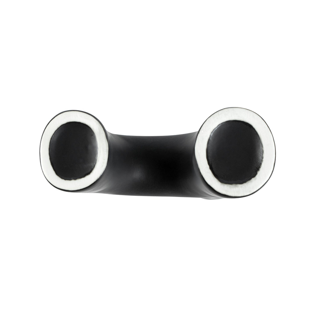 Table Art Black Ceramic H-Shaped Vase - 6'' x 2 1/4'' x 9'' - 1 count box