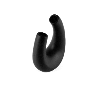 Table Art Black Ceramic U-Shaped Vase - 6 1/2'' x 3'' x 8 3/4'' - 1 count box