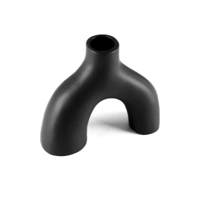 Table Art Black Ceramic Soft Arch Vase - 9'' x 3 1/4'' x 8'' - 1 count box