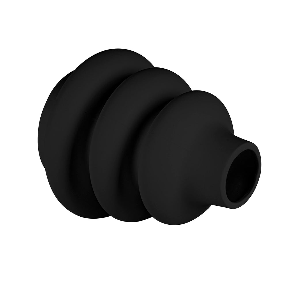 Table Art Black Ceramic Stacked Vase - 6 3/4'' x 6 3/4'' x 8'' - 1 count box