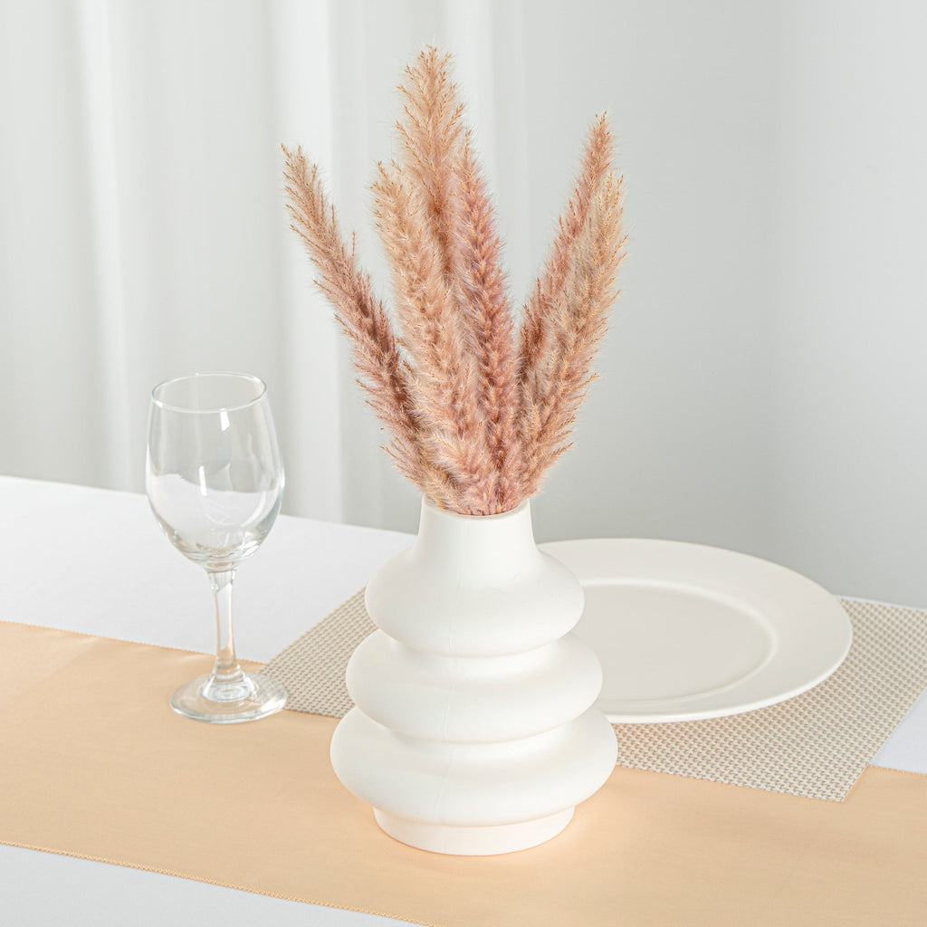 Table Art White Ceramic Stacked Vase - 6 3/4'' x 6 3/4'' x 8'' - 1 count box