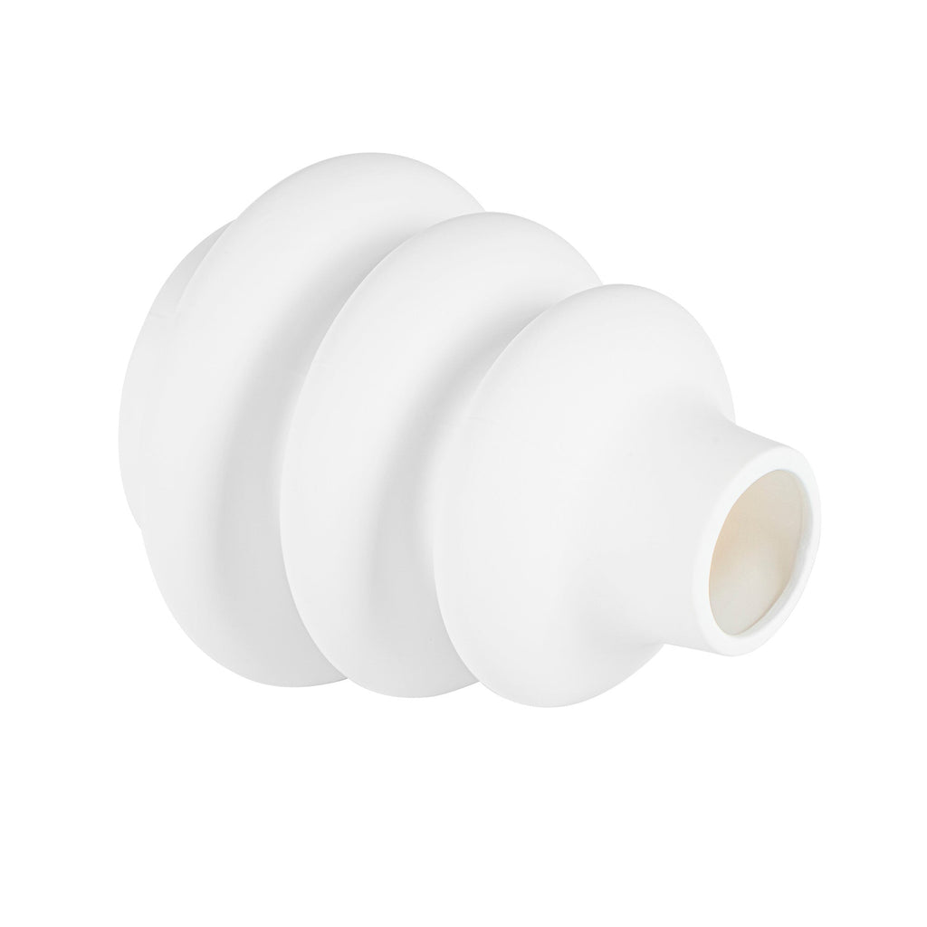 Table Art White Ceramic Stacked Vase - 6 3/4'' x 6 3/4'' x 8'' - 1 count box