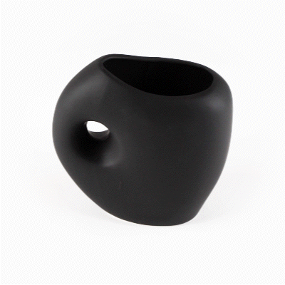 Table Art Black Ceramic Jug Vase - 8 3/4'' x 4 1/2'' x 9 1/2'' - 1 count box