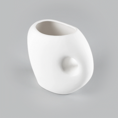 Table Art White Ceramic Jug Vase - 8 3/4'' x 4 1/2'' x 9 1/2'' - 1 count box