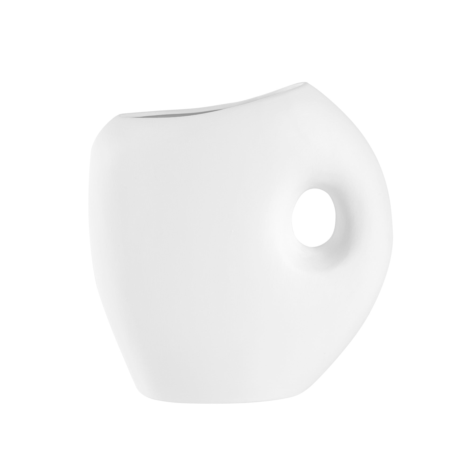 Table Art White Ceramic Jug Vase - 8 3/4'' x 4 1/2'' x 9 1/2'' - 1 count box