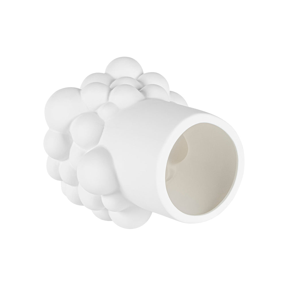 Table Art White Ceramic Cylinder Bubble Vase - 6'' x 5 3/4'' x 6 1/2'' - 1 count box
