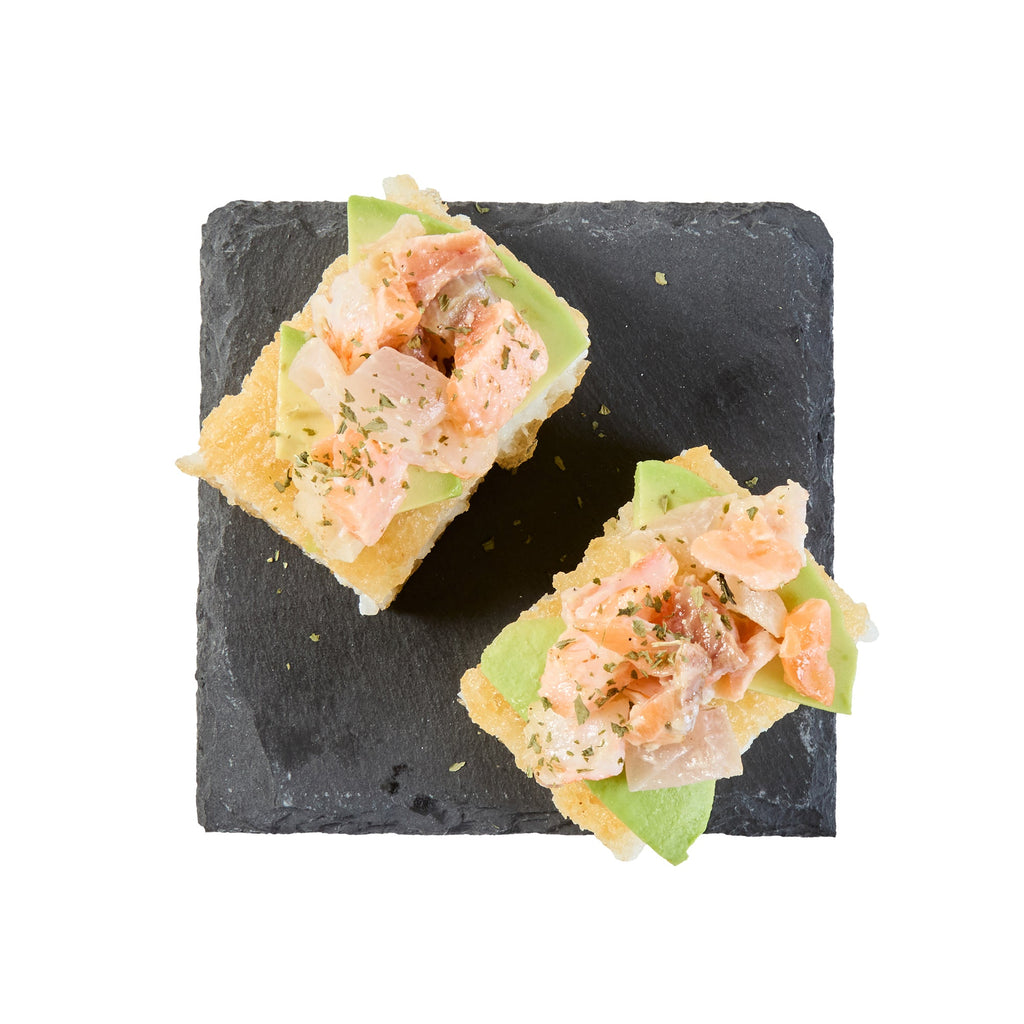 Stone Tek Square Black Slate Appetizer / Tasting Plate - 4" x 4" - 10 count box
