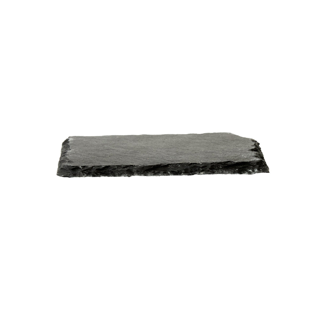 Stone Tek Square Black Slate Appetizer / Tasting Plate - 4" x 4" - 10 count box