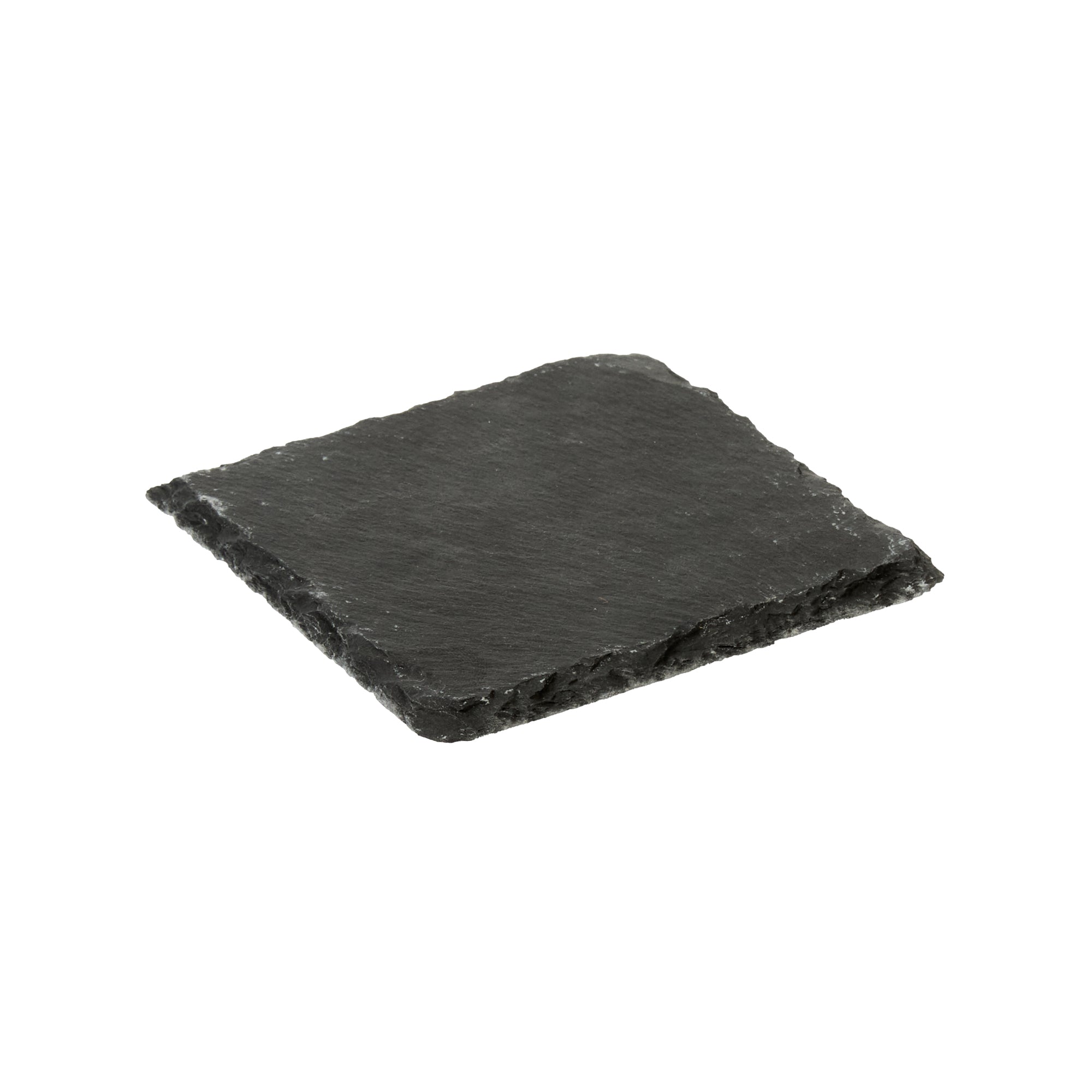Stone Tek Square Black Slate Appetizer / Tasting Plate - 4" x 4" - 10 count box