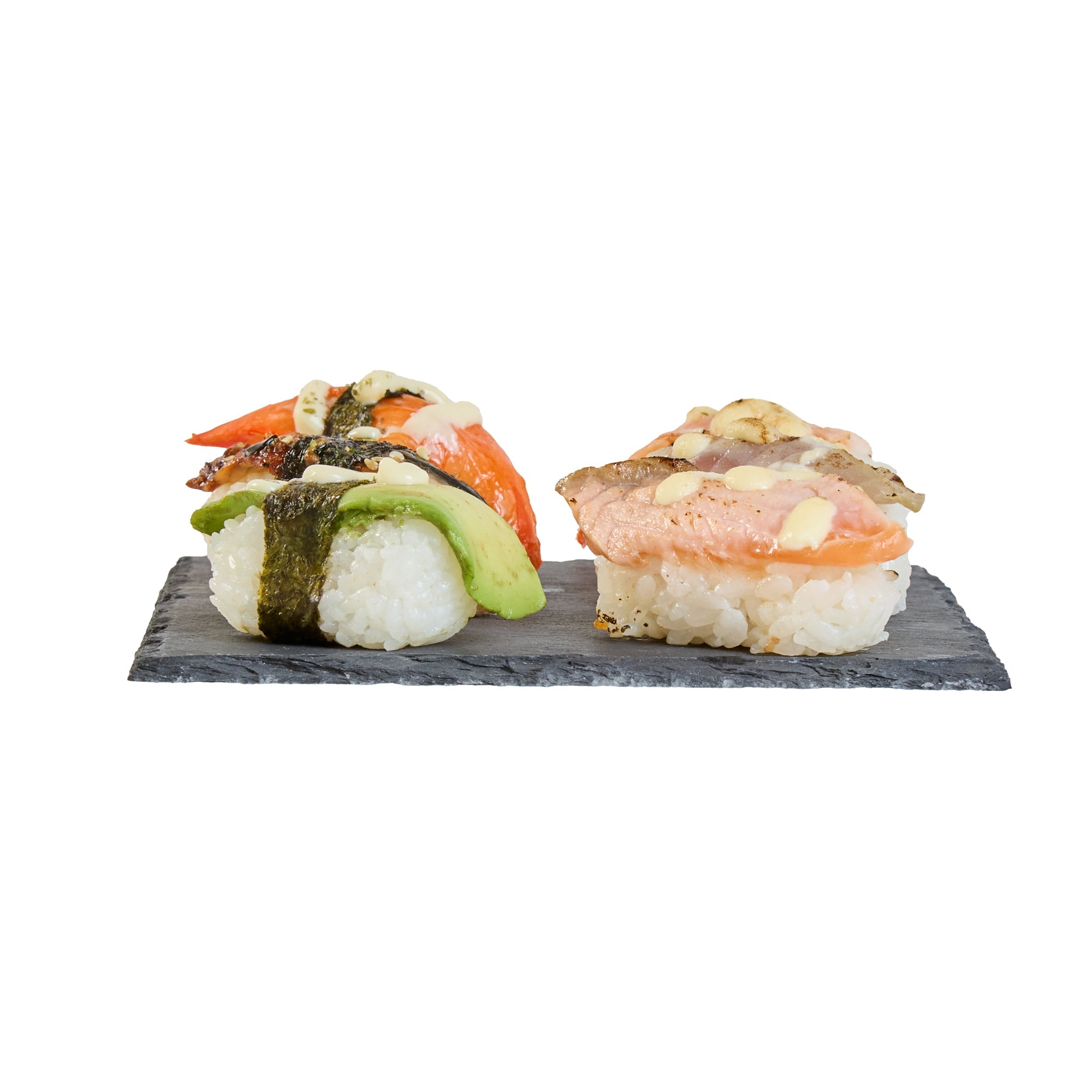 Stone Tek Square Black Slate Appetizer / Tasting Plate - 6" x 6" - 10 count box