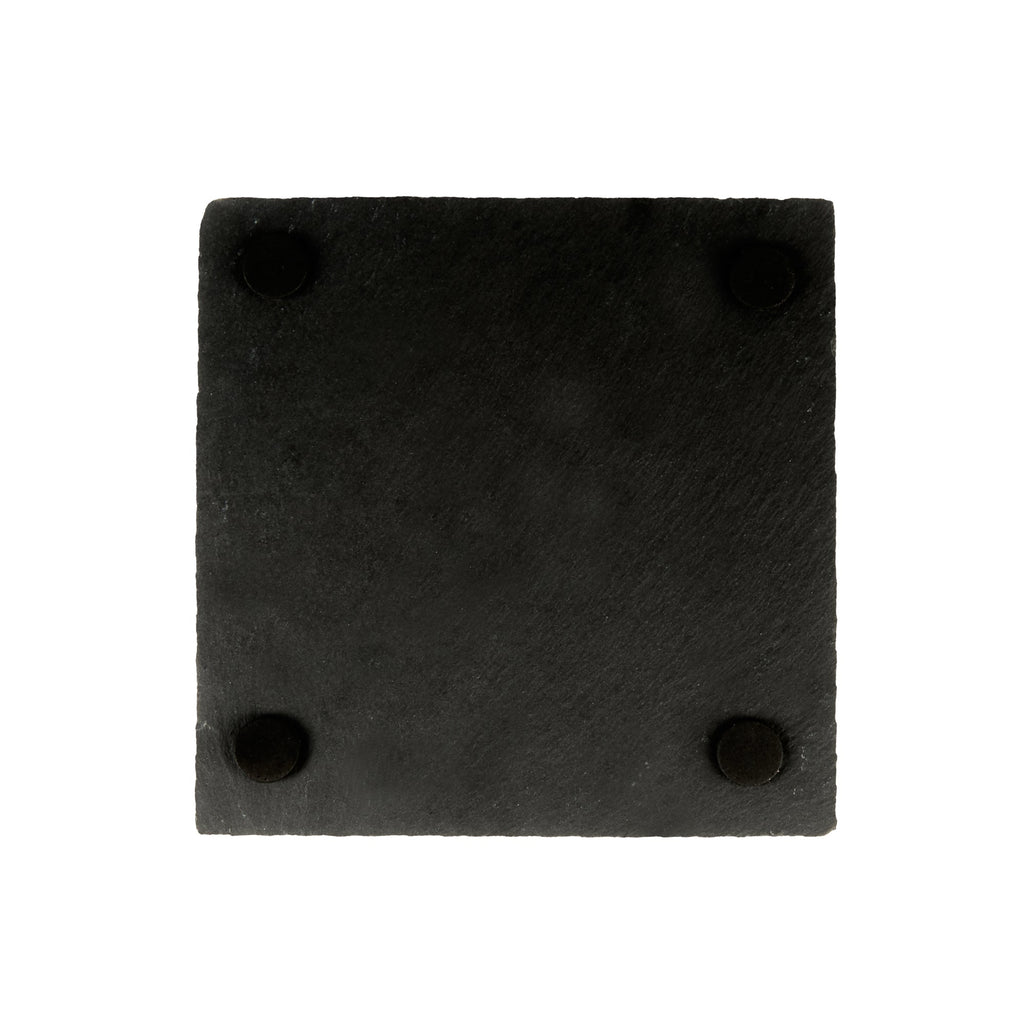 Stone Tek Square Black Slate Appetizer / Tasting Plate - 6" x 6" - 10 count box