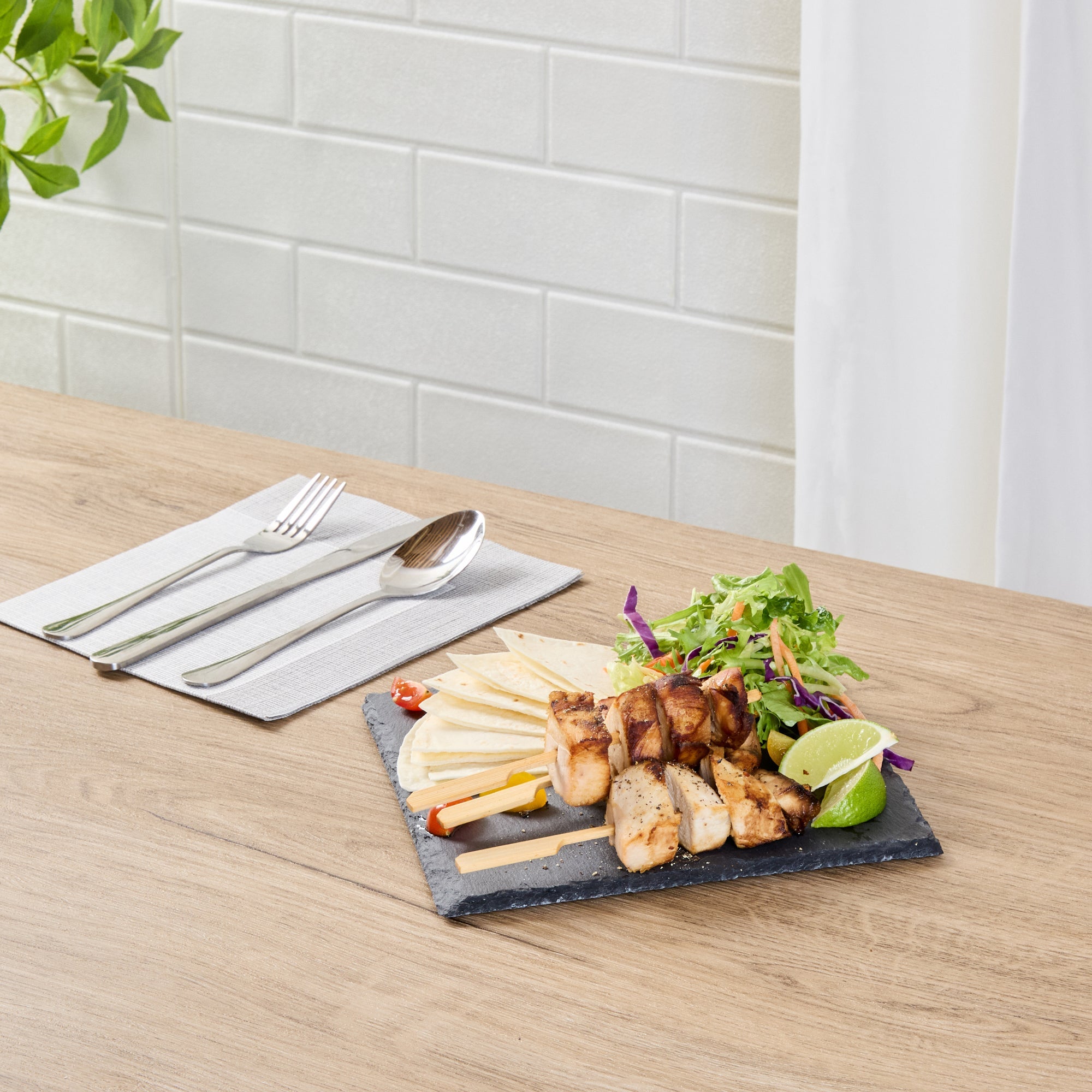 Stone Tek Square Black Slate Serving Plate - 8" x 8" - 1 count box