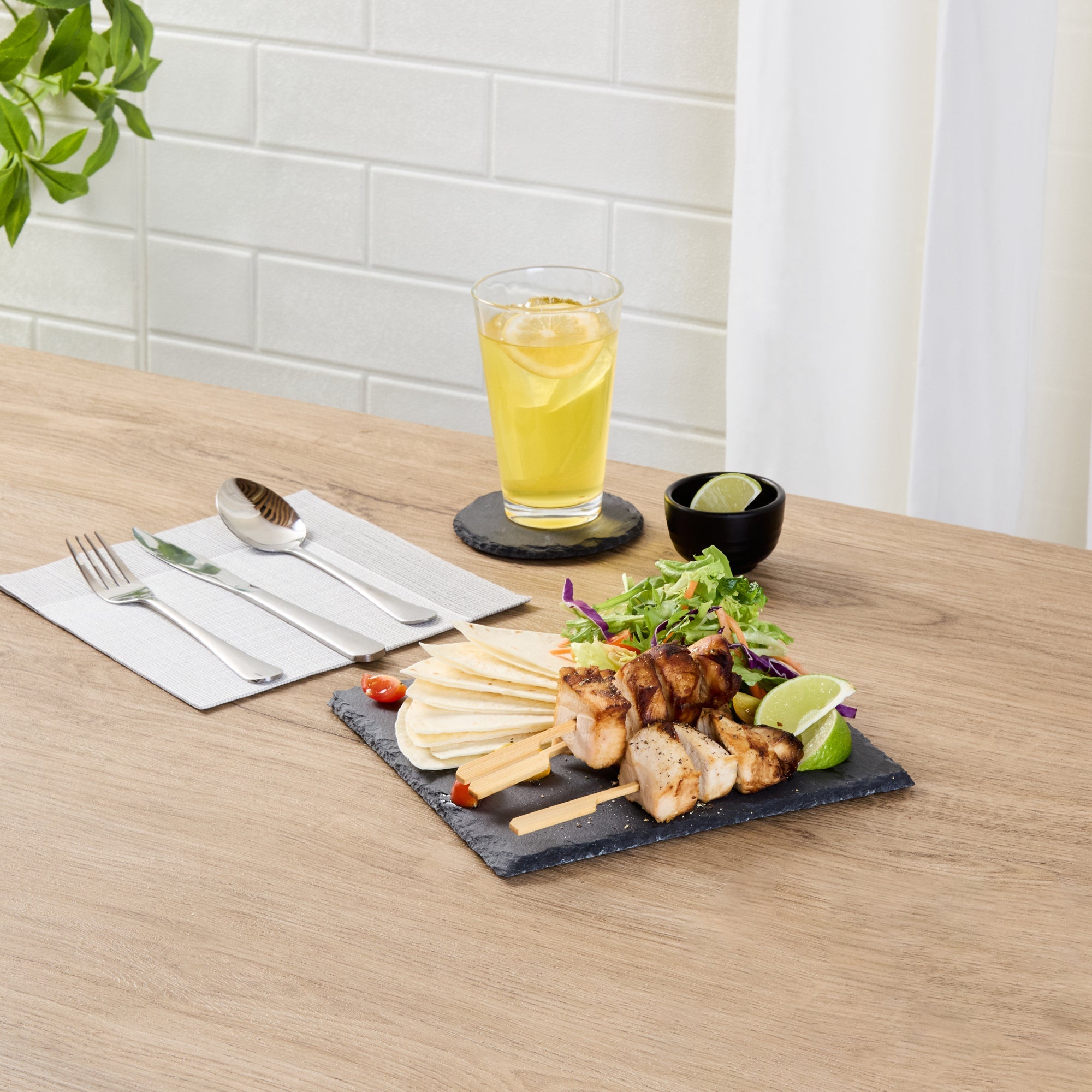 Stone Tek Square Black Slate Serving Plate - 8" x 8" - 1 count box