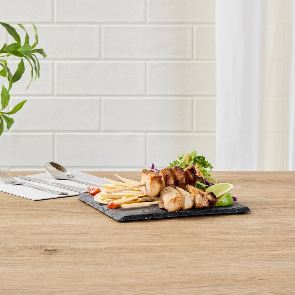 Stone Tek Square Black Slate Serving Plate - 8" x 8" - 1 count box