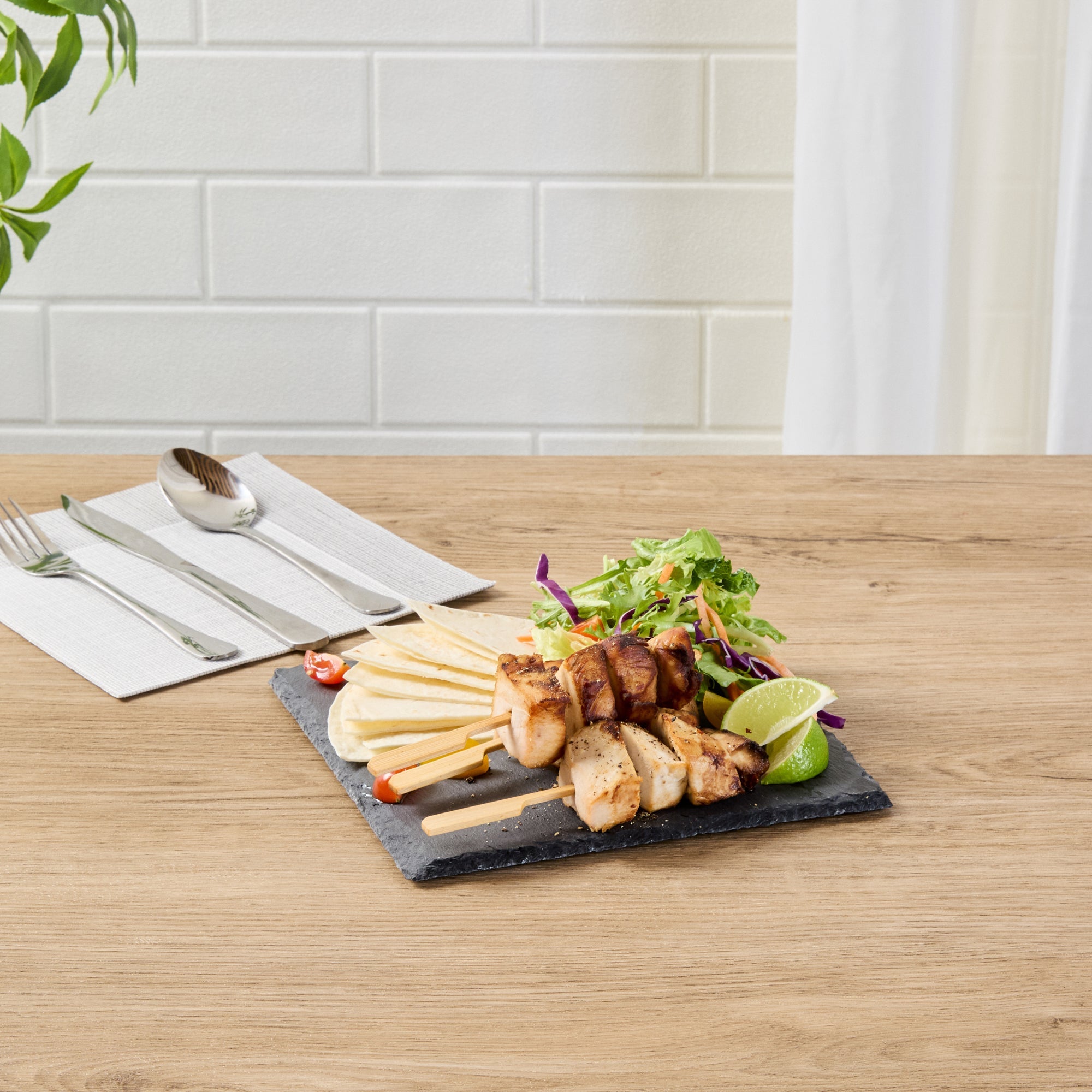 Stone Tek Square Black Slate Serving Plate - 8" x 8" - 1 count box