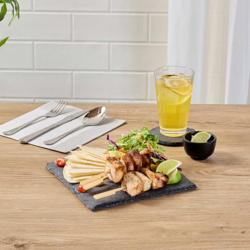 Stone Tek Square Black Slate Serving Plate - 8" x 8" - 1 count box