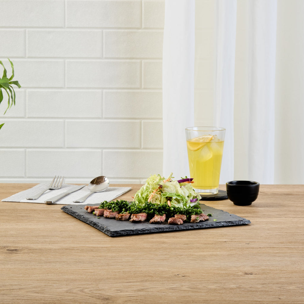 Stone Tek Square Black Slate Serving Plate - 10" x 10" - 1 count box