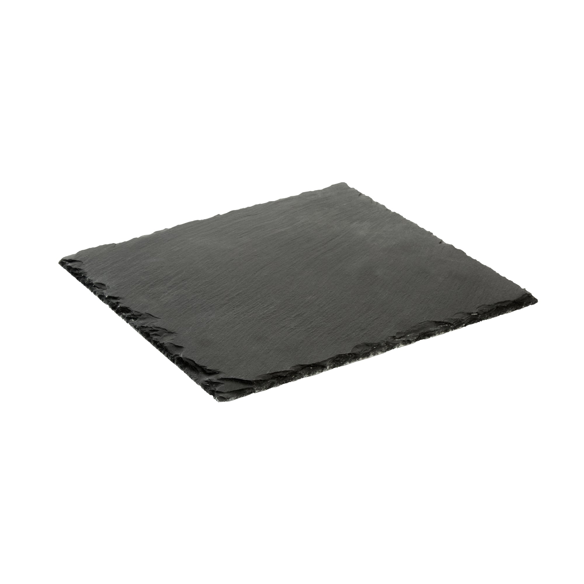Stone Tek Square Black Slate Serving Plate - 10" x 10" - 4 count box