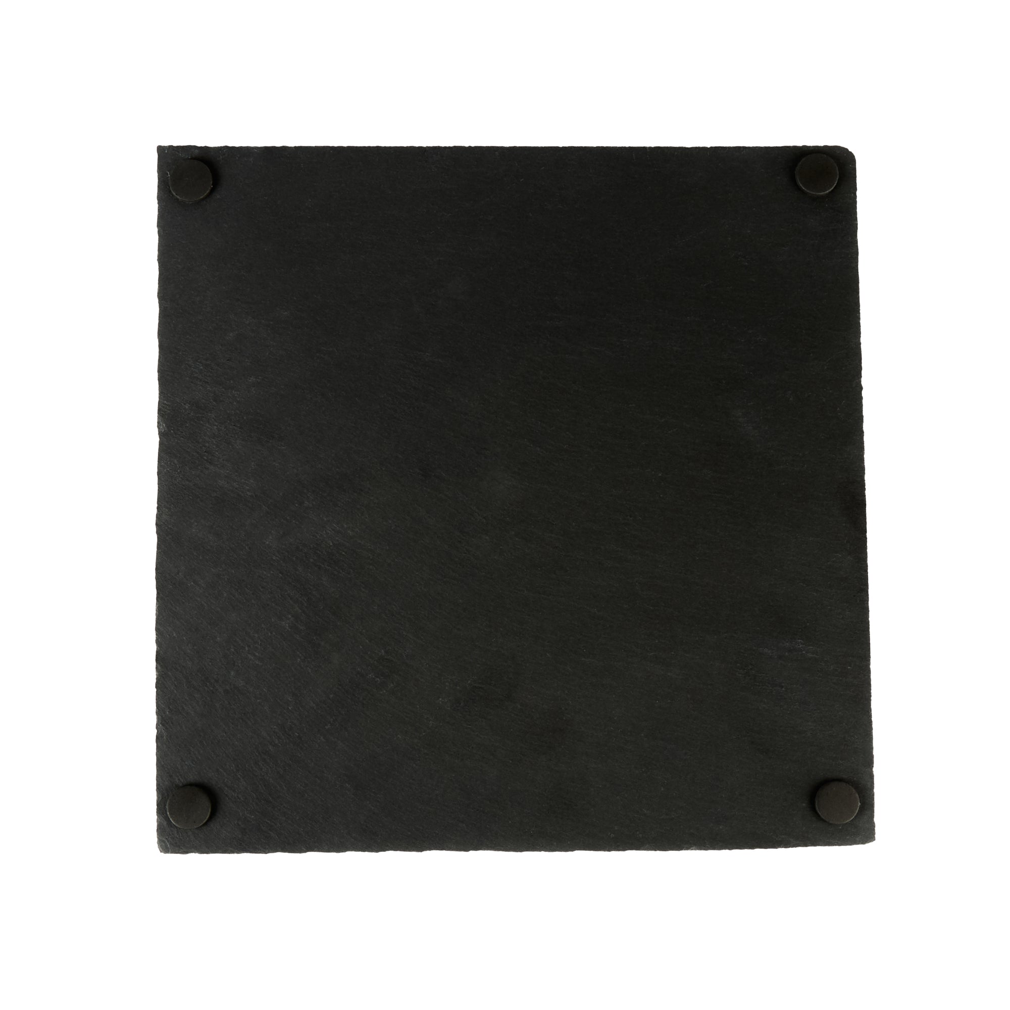 Stone Tek Square Black Slate Serving Plate - 10" x 10" - 4 count box