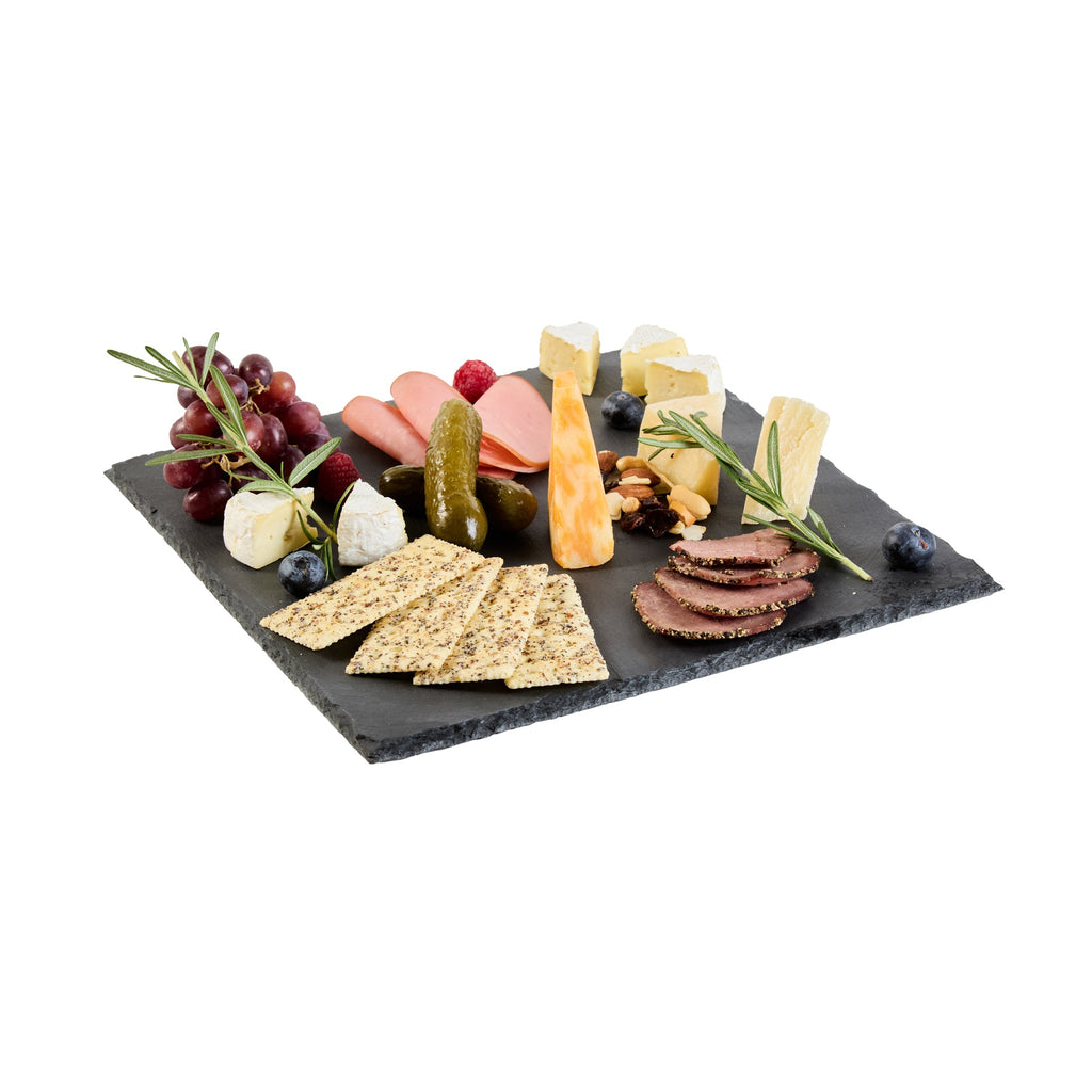 Stone Tek Square Black Slate Serving Tray - 12" x 12" - 1 count box