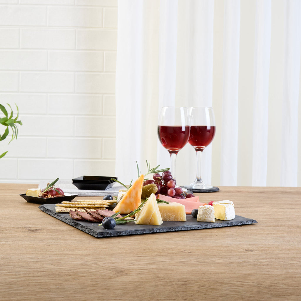 Stone Tek Square Black Slate Serving Tray - 12" x 12" - 1 count box