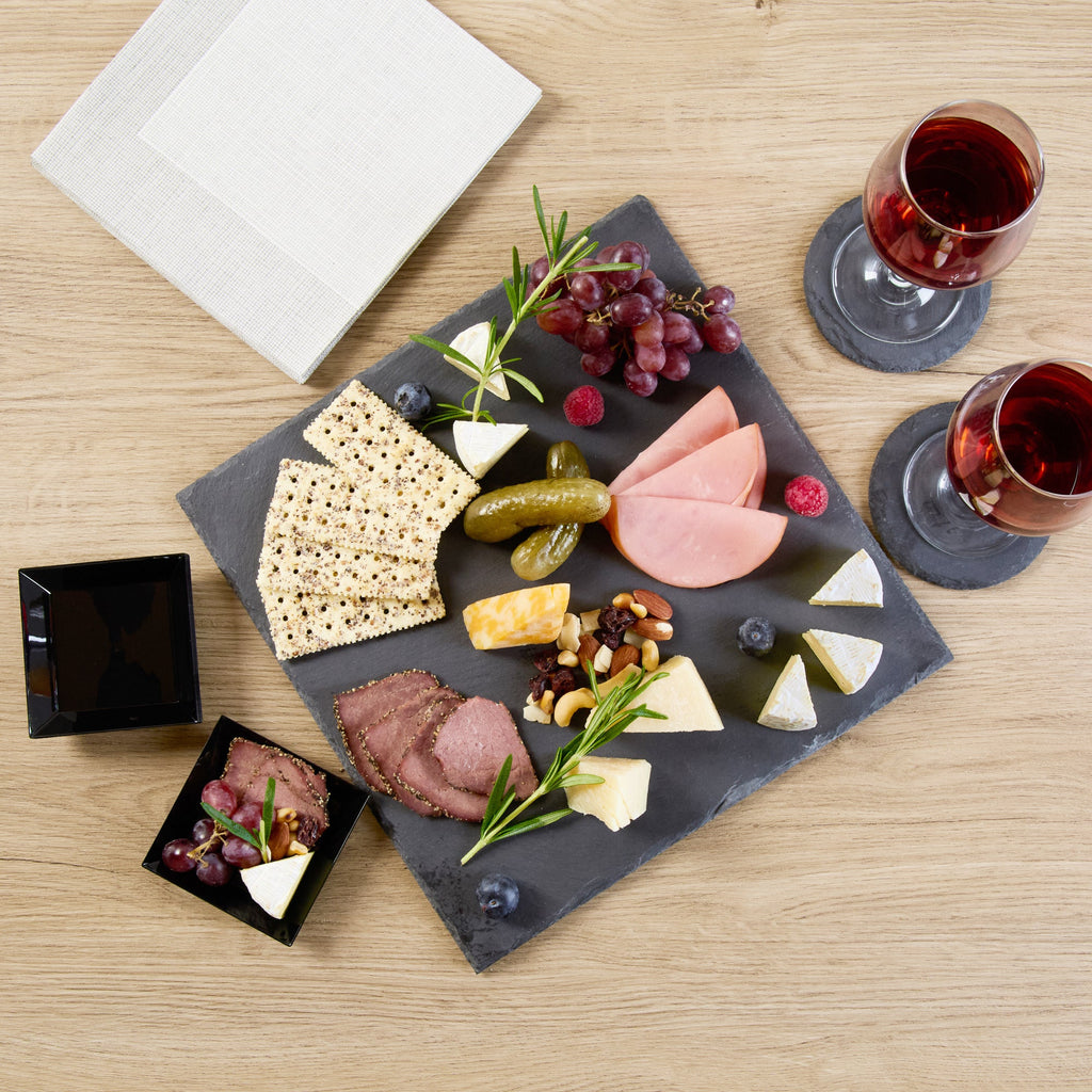 Stone Tek Square Black Slate Serving Tray - 12" x 12" - 1 count box