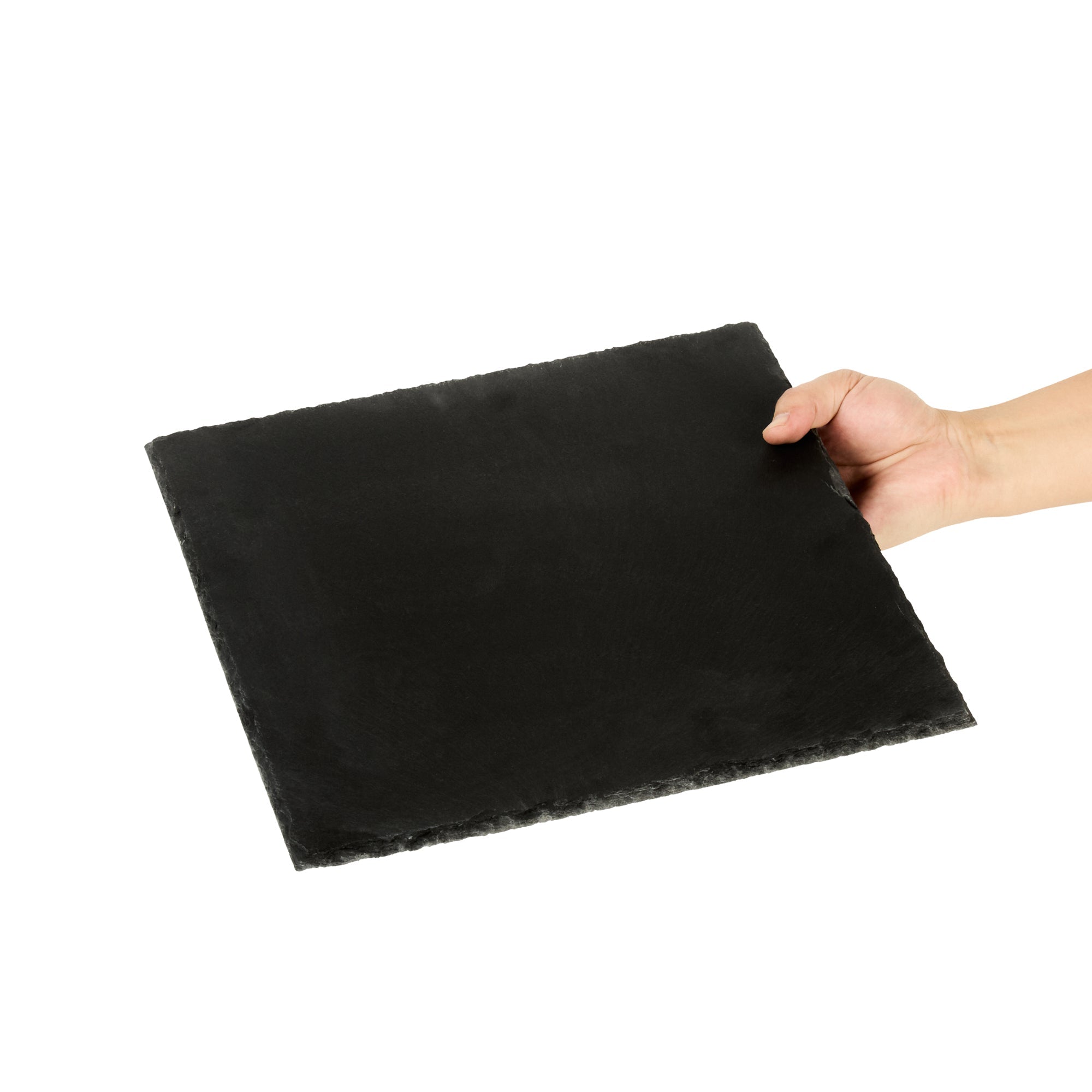 Stone Tek Square Black Slate Serving Tray - 12" x 12" - 4 count box