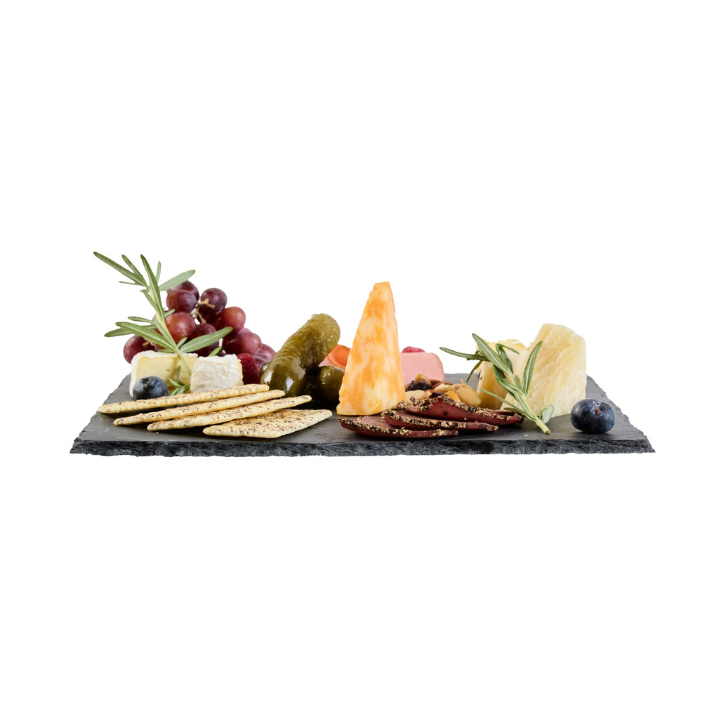 Stone Tek Square Black Slate Serving Tray - 12" x 12" - 4 count box