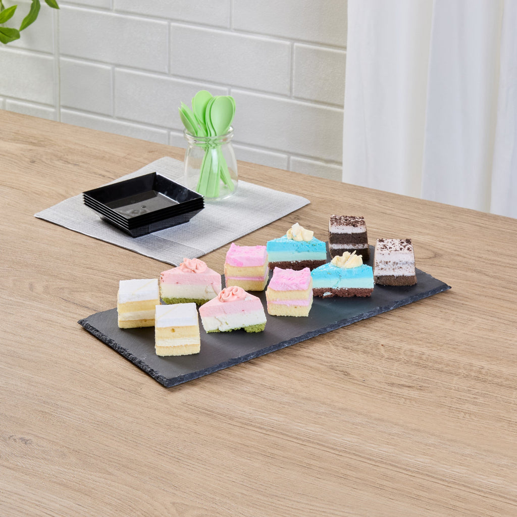 Stone Tek Rectangle Black Slate Serving Tray - 11 3/4" x 6" - 1 count box